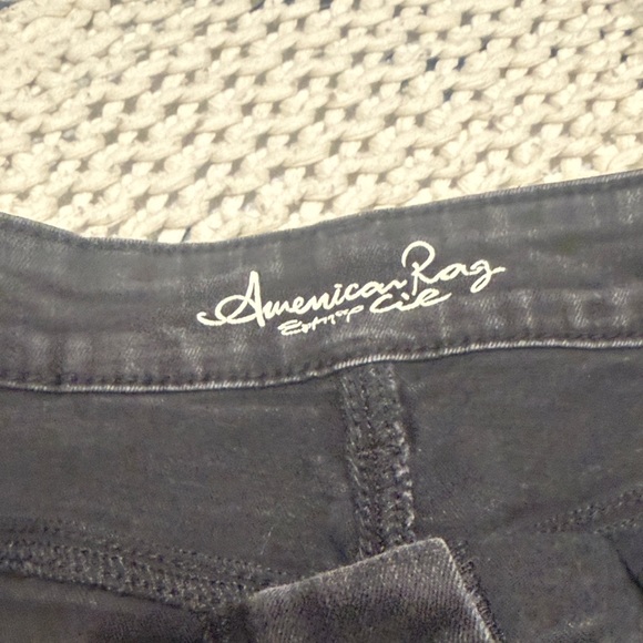 American Rag Black Distressed Denim Mini Skirt - Picture 5 of 7